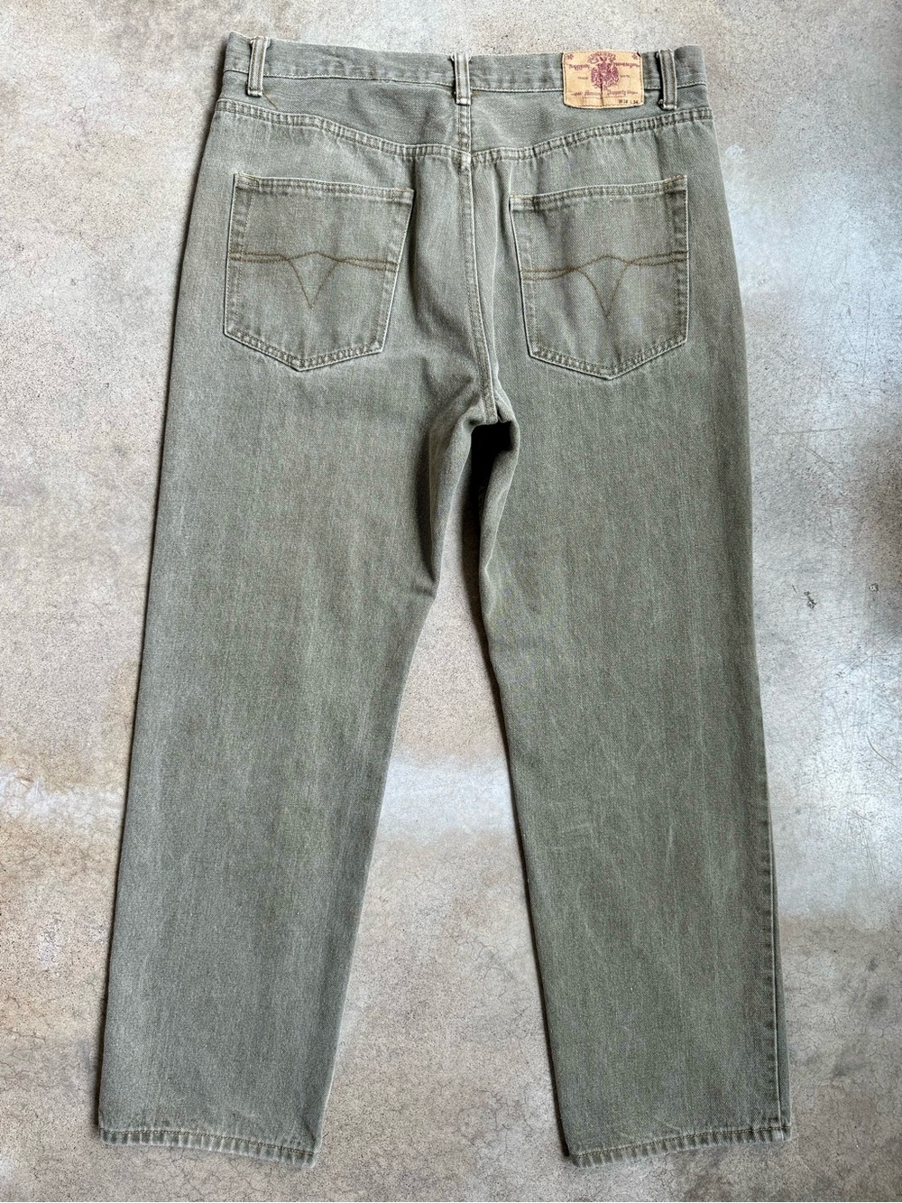 Members Property Washed Green Khaki Jeans